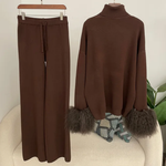 Comfortable_jumpsuit and wide-leg pants set with a high neck