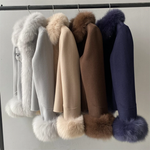 Cropped Wool Moto Jacket with Plush Fux Fur Trim