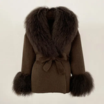 Super luxurious puffy coats with a Mongolian fur collar