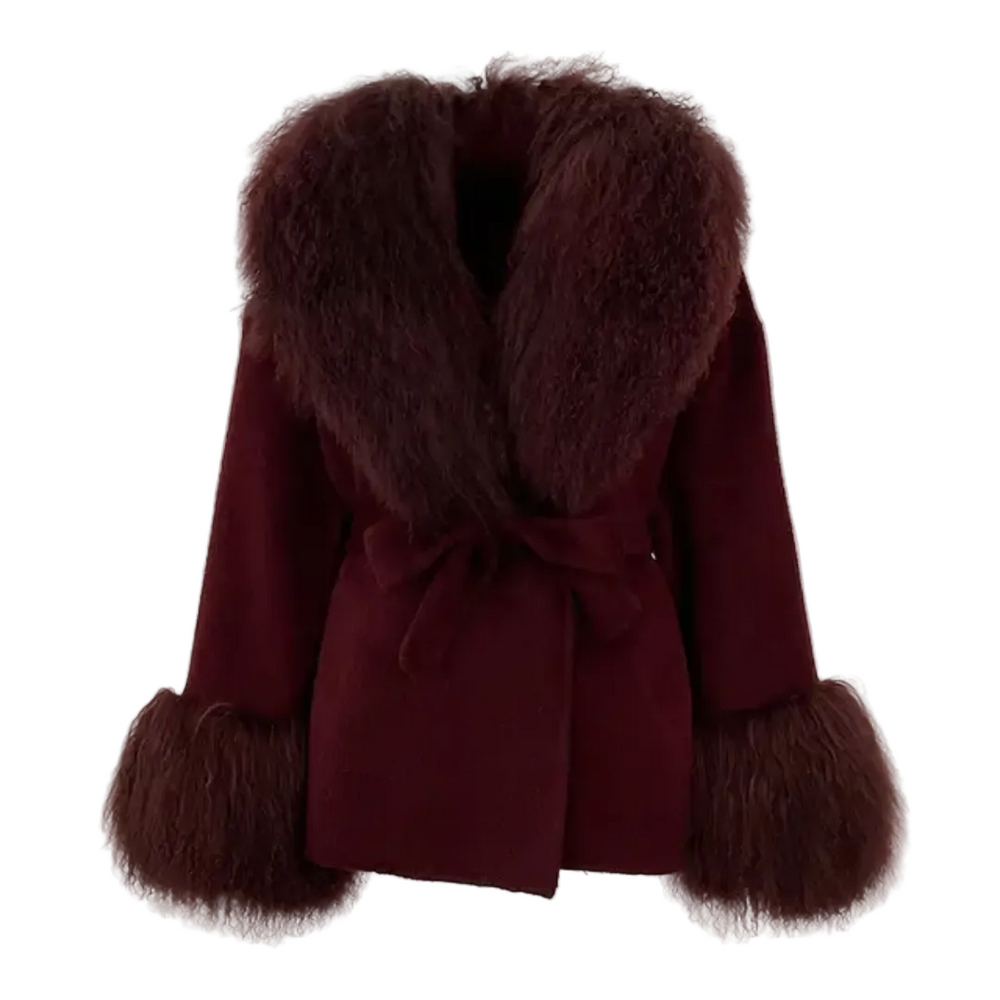 Super luxurious puffy coats with a Mongolian fur collar