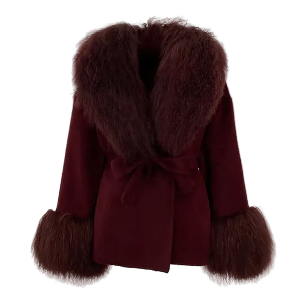 Super luxurious puffy coats with a Mongolian fur collar
